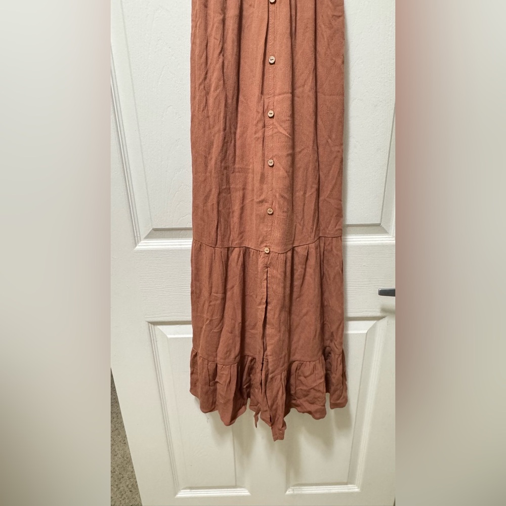 BE COOL Terracotta Button-Front Maxi Dress - Picture 3 of 8